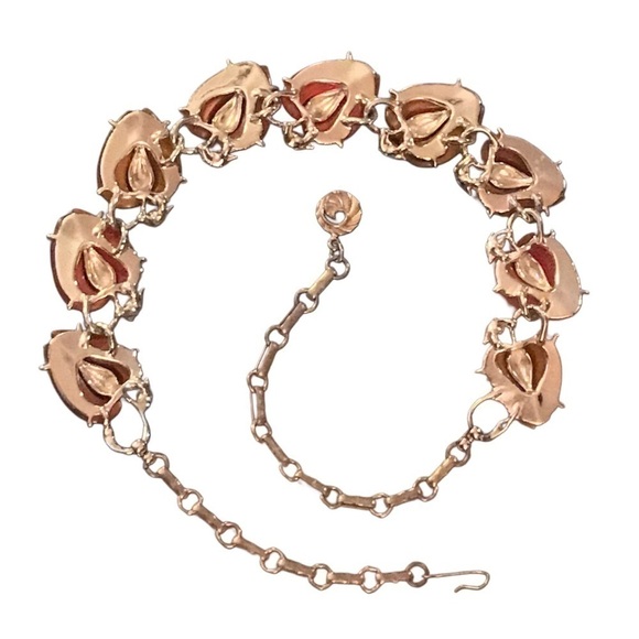 10$ VINTAGE Lisner statement necklace fruit Thermoset red brown book piece - Picture 14 of 14